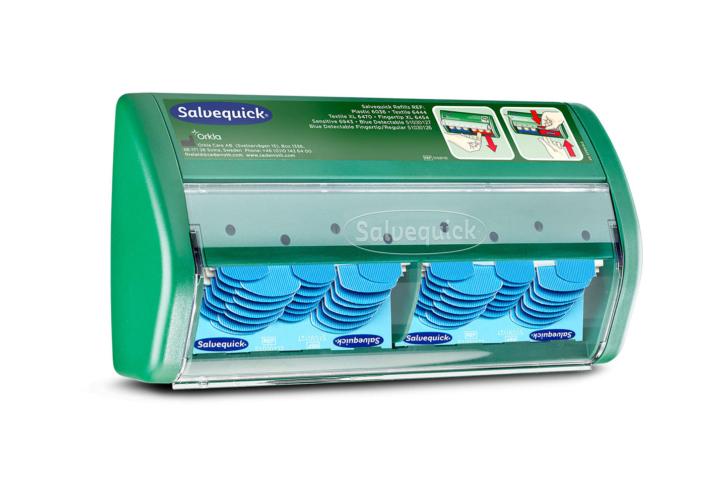 Salvequick Plaster Dispenser with Blue Detectable Plasters (BLÅ)