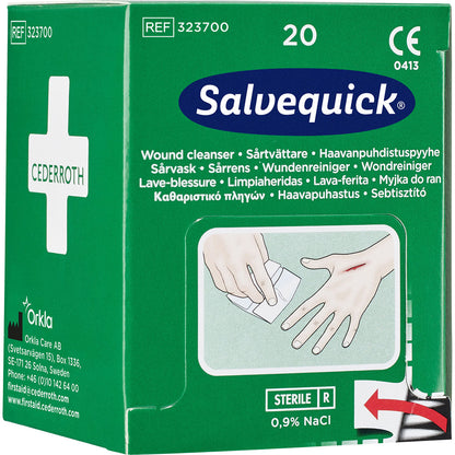 Salvequick Wound Cleansers, 20-pack