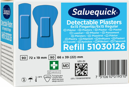 Blue Detectable Plaster Fingertip/Regular (6x refill)