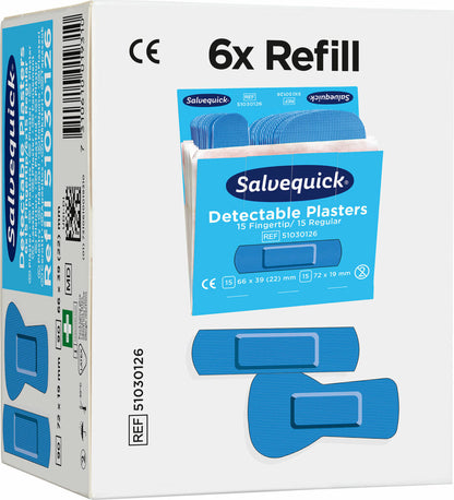 Blue Detectable Plaster Fingertip/Regular (6x refill)