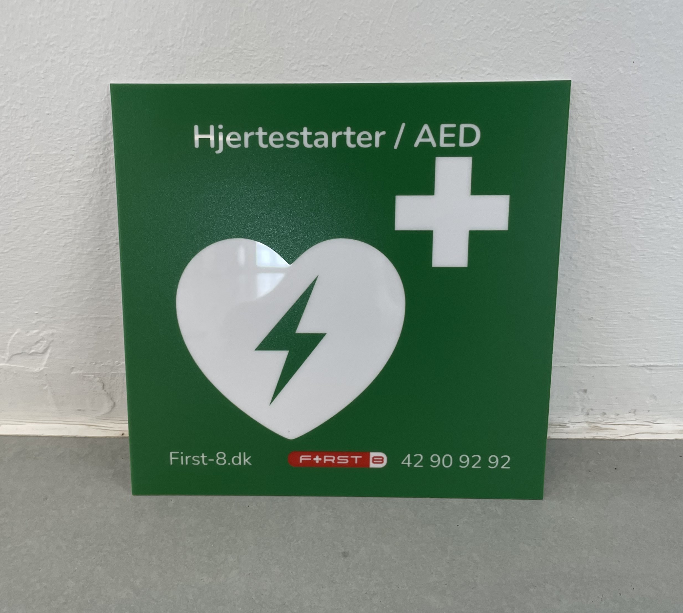 Hjertestarter skilte 15x15 cm