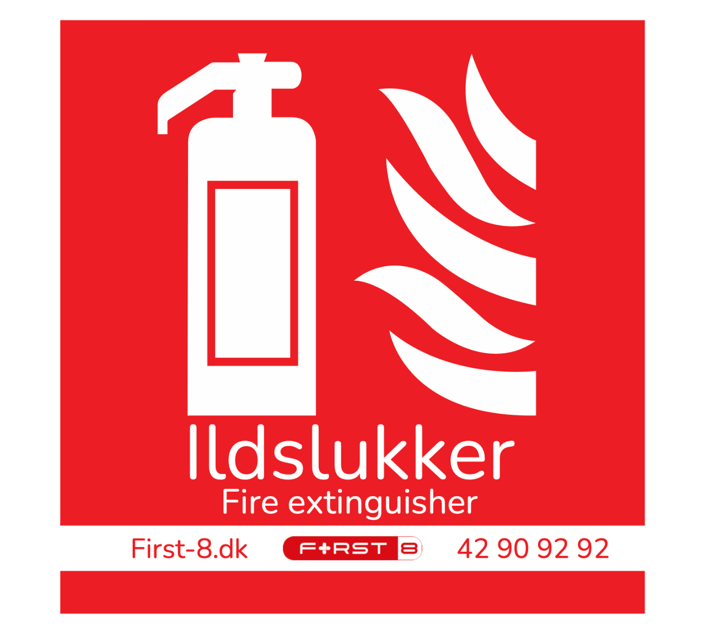 Ildslukker skilte 15x15 cm