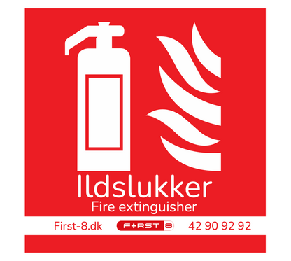 Ildslukker skilte 15x15 cm