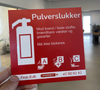 Pulverbrandslukker skilte 15x15 cm